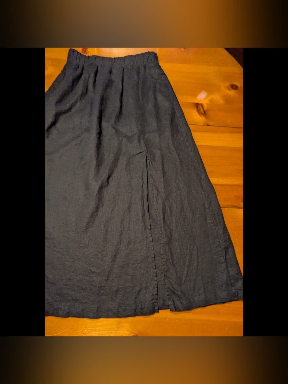 Quince Black 100% European Linen Maxi Skirt Small - Picture 2 of 4
